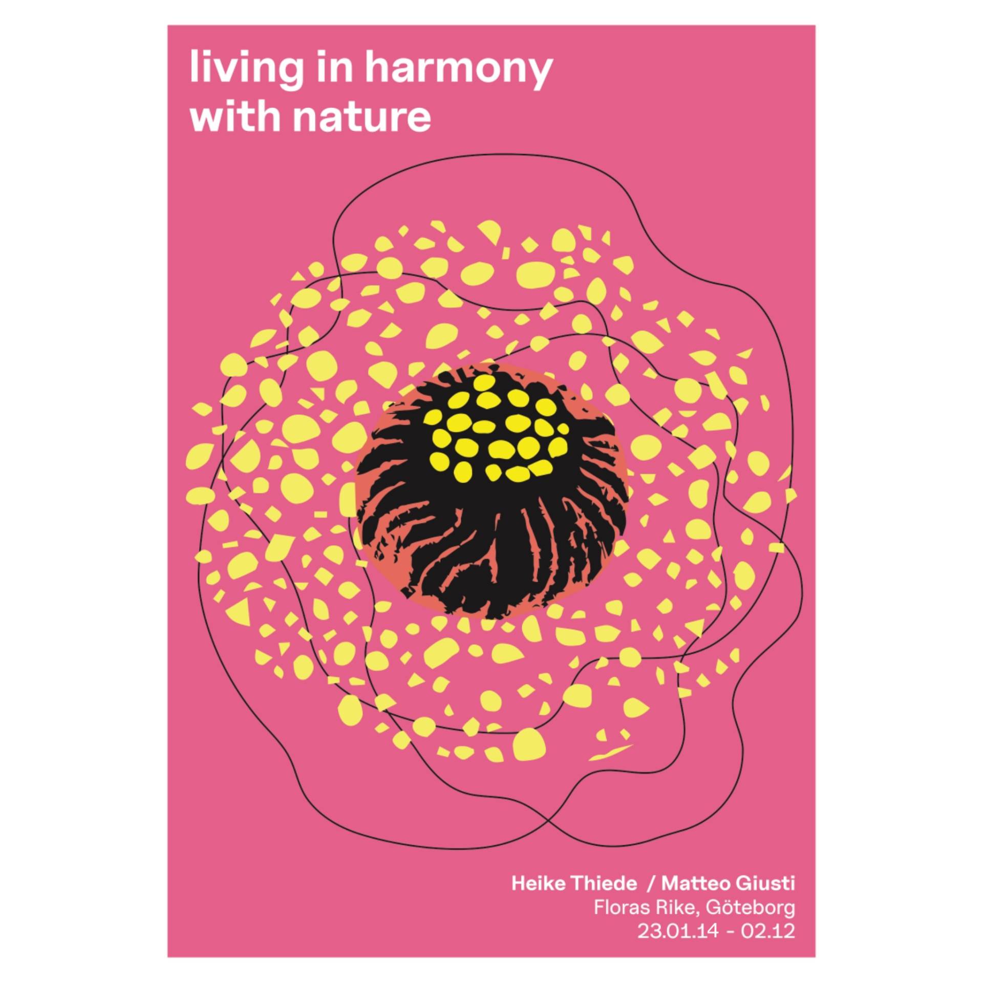 Poster for the solo exhibition Living In Harmony With Nature